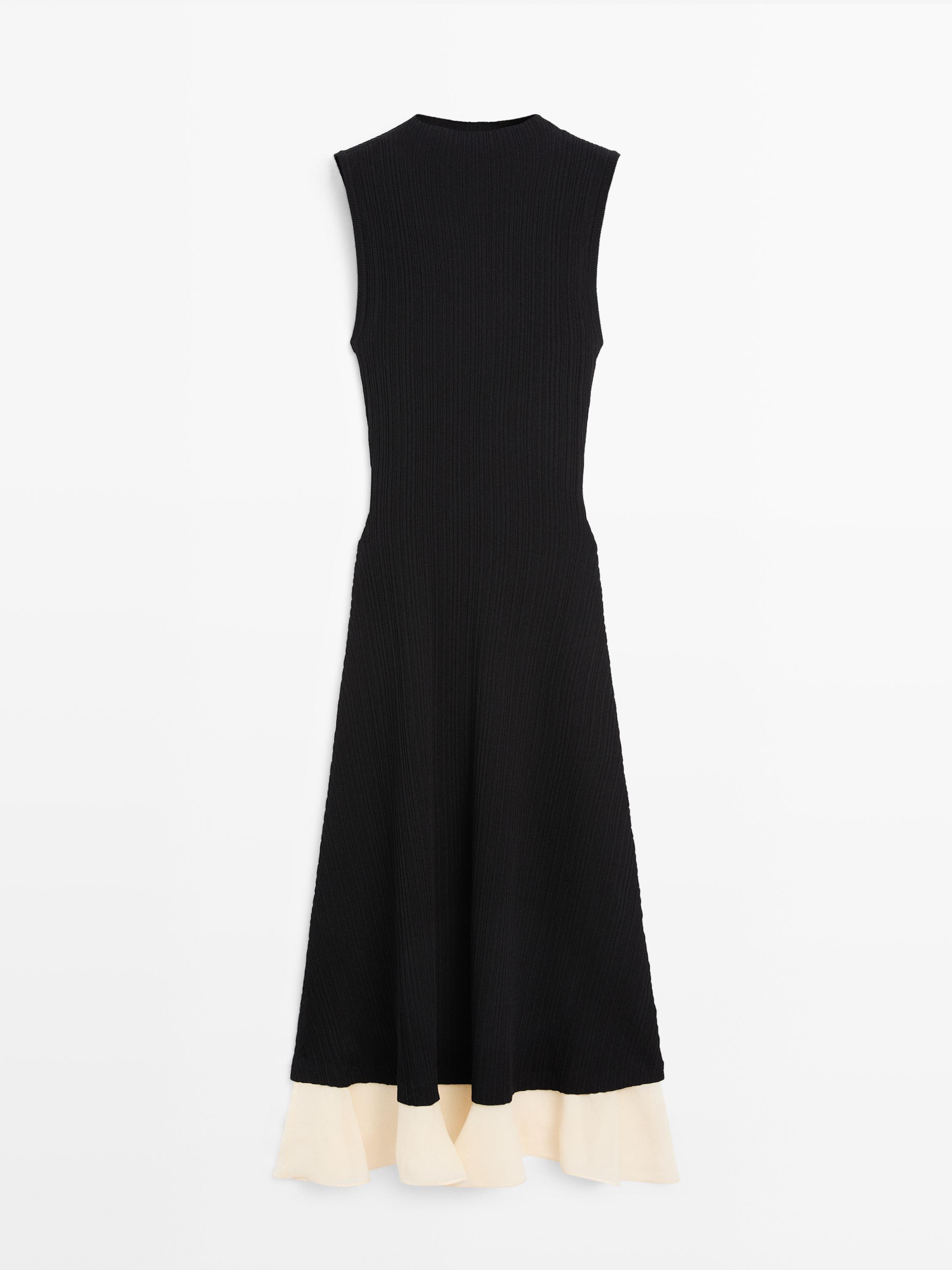 Robe midi plissée détail volants